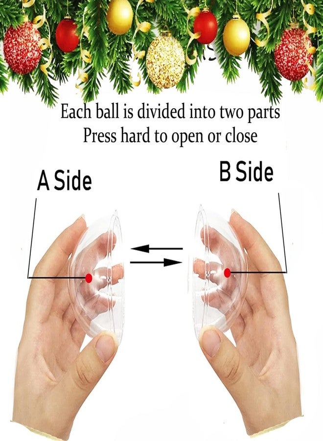 JK-GMTE 12Pack 80mm Clear Christmas Ball Ornaments, 3.14IN Fillable DIY Craft Plastic Balls Transparent Xmas Decor Balls - Fillable Bauble Ball Ornaments for Holiday Wedding Party Décor - Image 3